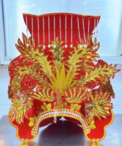 Mão Bà nhỏ kim sa đơn sắc đỏ