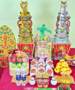 Bộ lễ trung trái cây, bánh túi tiền 