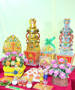 Alternative view of Bộ lễ trung trái cây hoa sen hồng