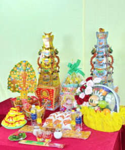 Alternative view of Bộ lễ trung trái cây nhập giỏ hoa hồng