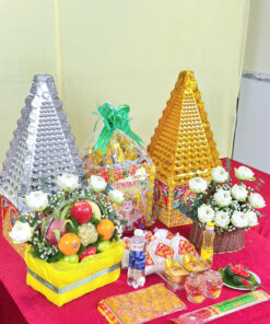 Alternative view of Bộ lễ cơ bản trái cây hoa sen trắng