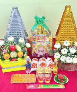 Bộ lễ cơ bản trái cây hoa sen trắng