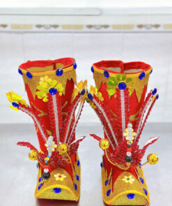 Hài Bà đính đá đơn sắc đỏ