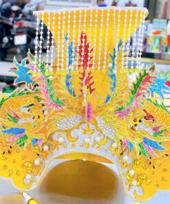 Mão Bà rồng đính đá ngũ sắc vàng