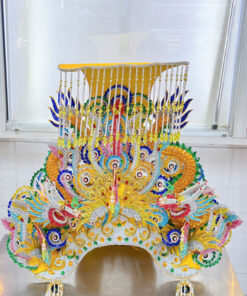 Mão Bà rồng lớn đính đá ngũ sắc vàng