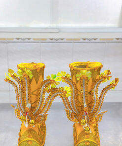 Hài Bà đính đá đơn sắc vàng