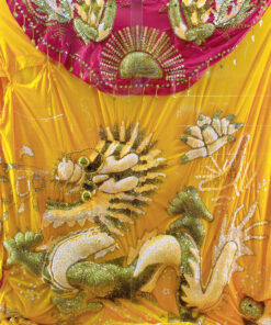 Áo Bà rồng nổi lớn sà cừ đơn sắc vàng