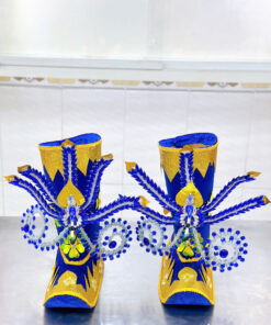 Hài Bà đính đá đơn sắc xanh dương